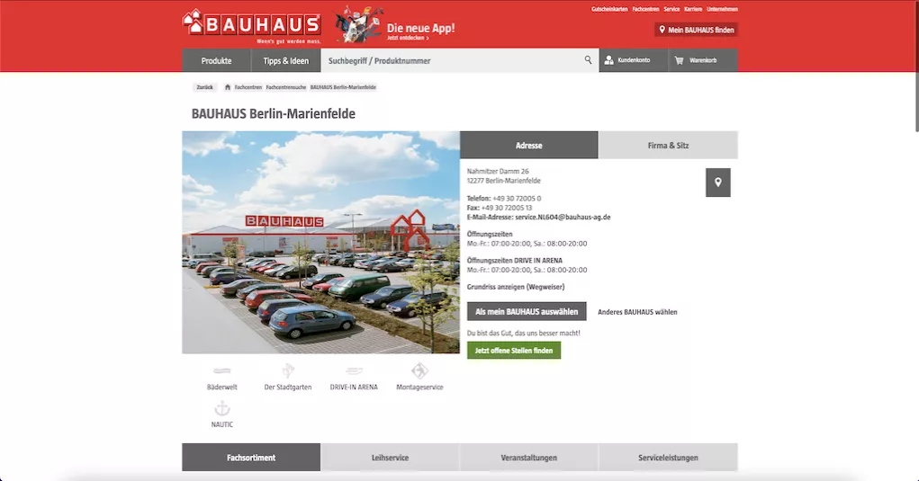 Bauhaus BerlinMarienfelde ⇒ Nahmitzer Damm 26