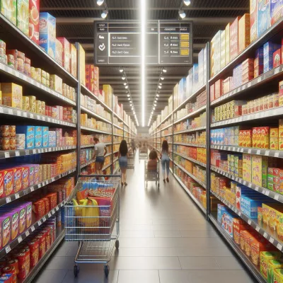 Einkaufsgang im Edeka Supermarkt