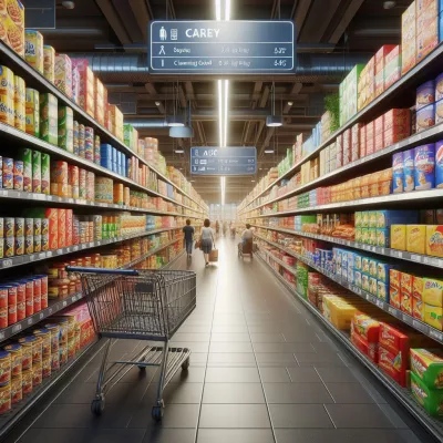 Einkaufsgang im Aldi Supermarkt