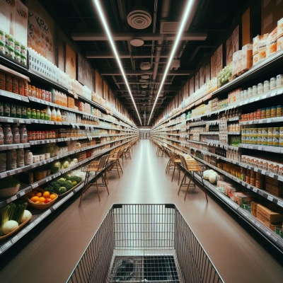 Einkaufsgang im LIDL Supermarkt